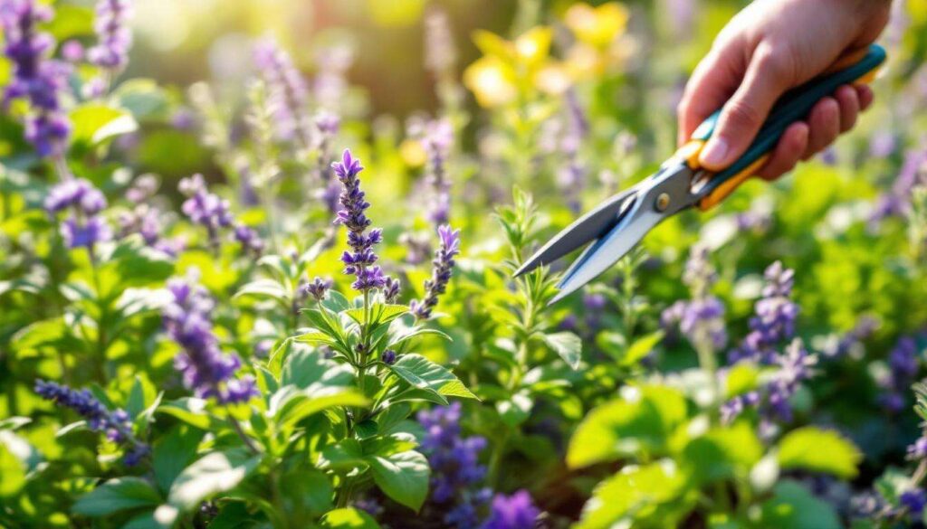 Lavender, rosemary and sage: trim these aromatic herbs in early spring to encourage bushy new growth