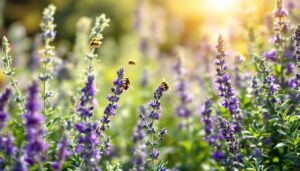 Bees and pollinators: planting lavender and rosemary in the garden supports biodiversity from spring on