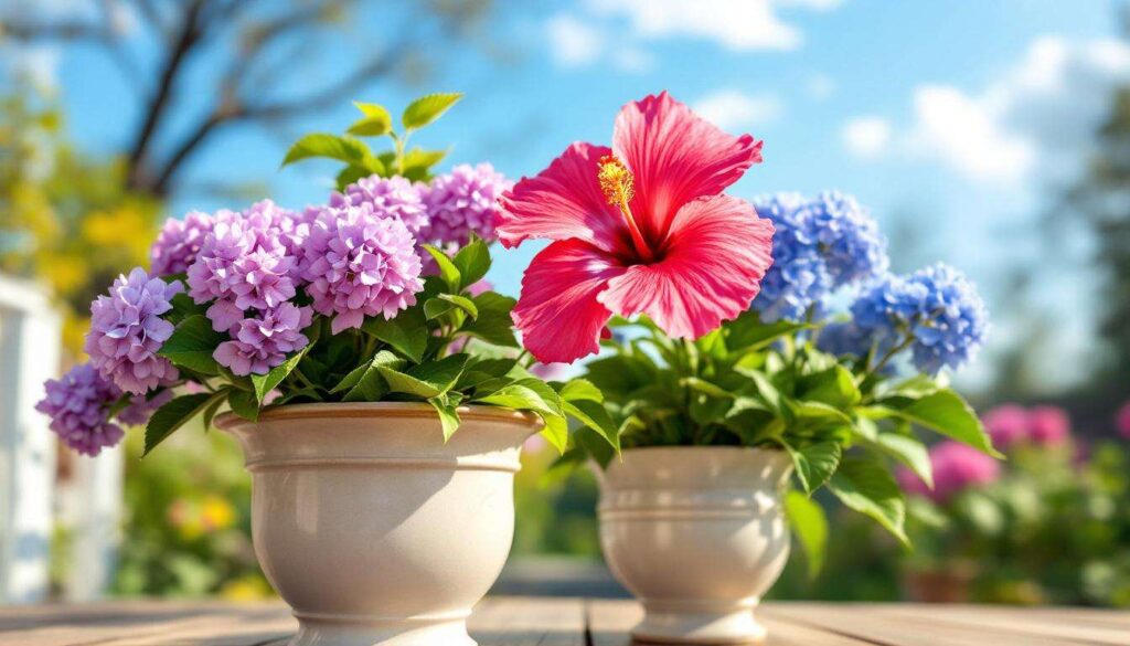 Hibiscus and hydrangea: move these potted perennial plants outdoors after the last frost in spring 2026