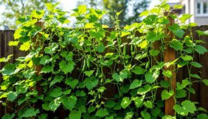Vertical garden with a trellis: grow cucumber, green bean and pea vines on a simple DIY support frame