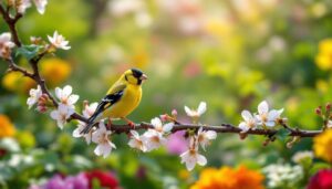 What does it mean when a gorgeous goldfinch appears in your garden?